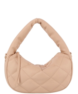 Puffy Woven Satchel HG-0158-M TAUPE